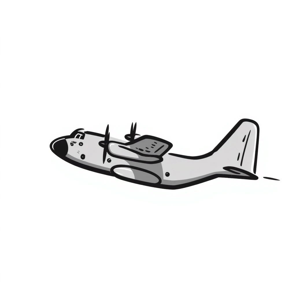 AC-130 gunship military aircraft with visible cannons and weapons flying emoji
