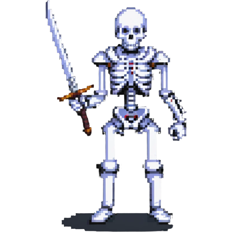 skeleton holding a curved sword emoji