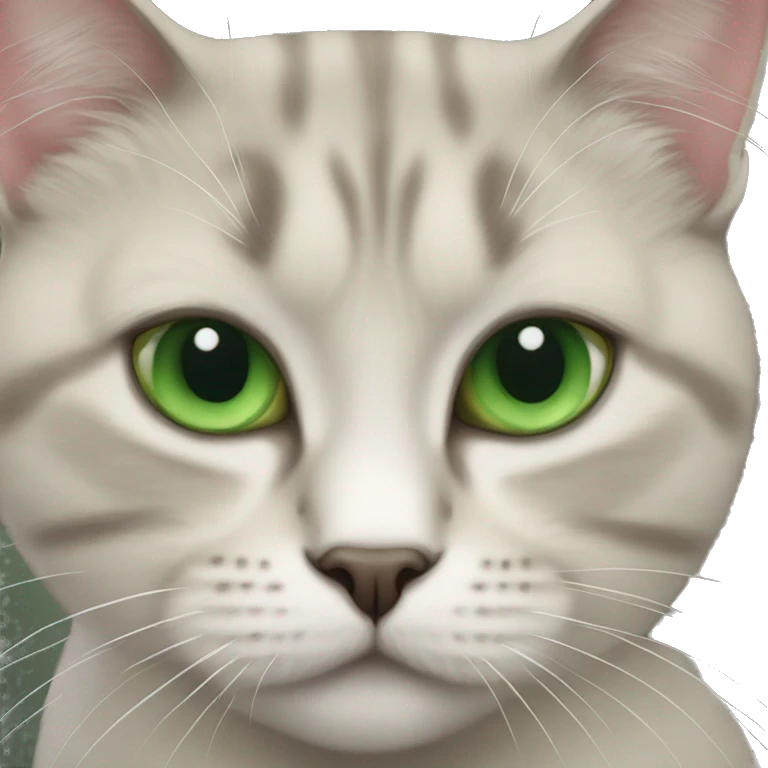 Scottish straight cat with green eyes emoji