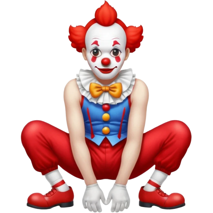 Clown looking between his legs emoji