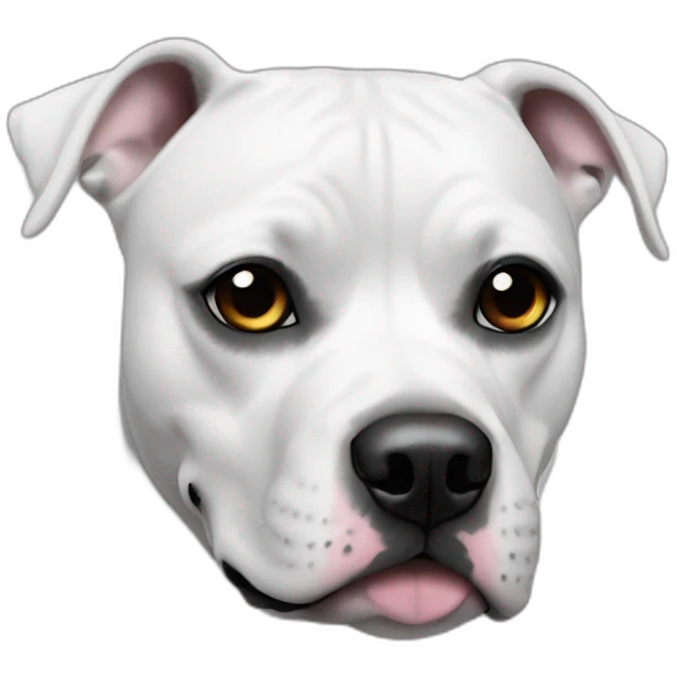 white staffordshire terrier with black spot on eye emoji