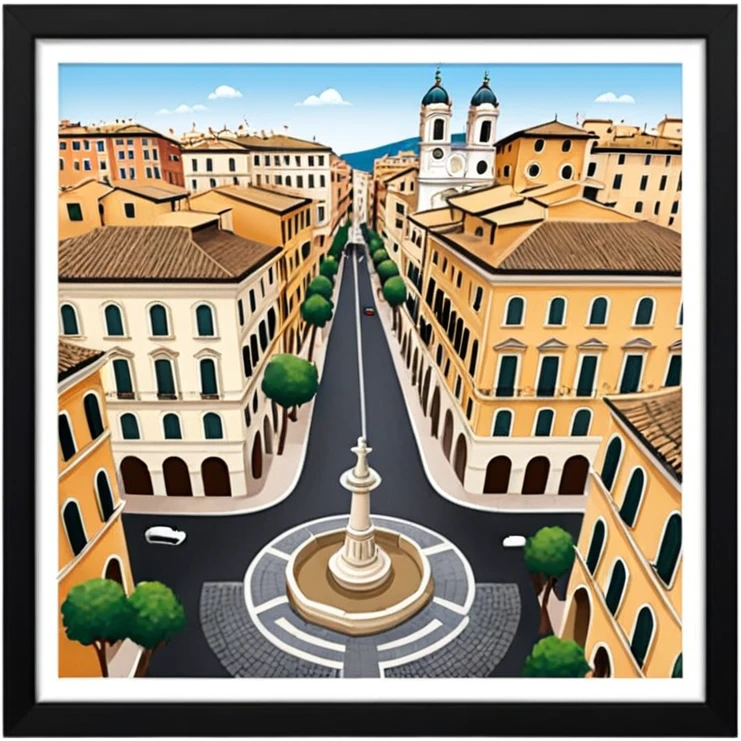 piazza di spagna view from up above
no square style no frame png style 
no squared only building emoji