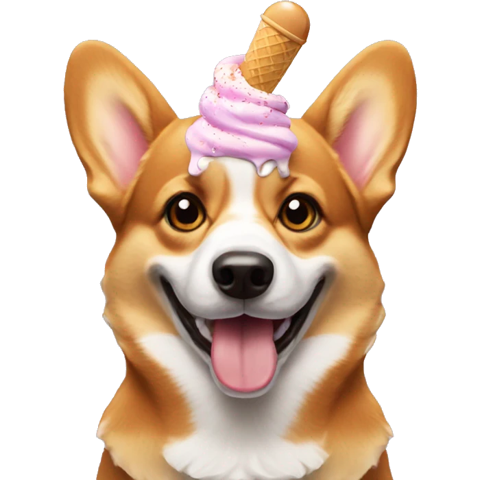 corgi with ice cream  emoji