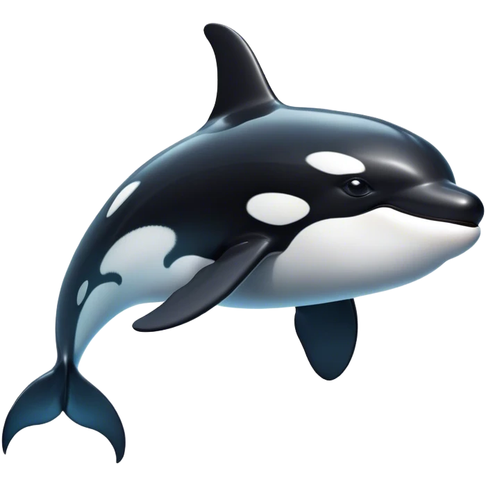 Cinematic Noble orca Portrait Emoji, Poised and majestic, with a sleek, streamlined black-and-white body, piercing intelligent eyes, and a powerful, commanding presence, Simplified yet sharp and sophisticated features, highly detailed, glowing with a soft oceanic radiance, high shine, intelligent and formidable, stylized with an air of deep-sea dominance, focused and alert, soft glowing outline, capturing the essence of an apex predator that appears ready to surge out of the waves with effortless authority! emoji