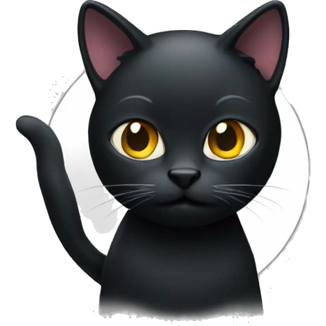 circle black cat emoji