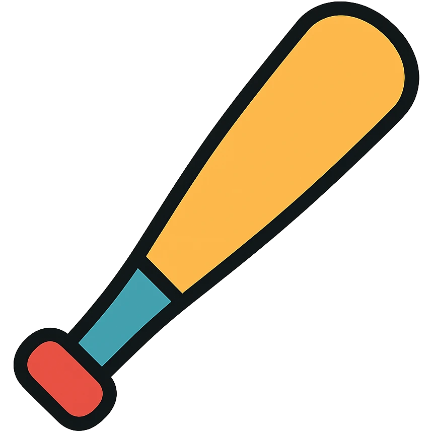 baseball bat icon with color outline emoji