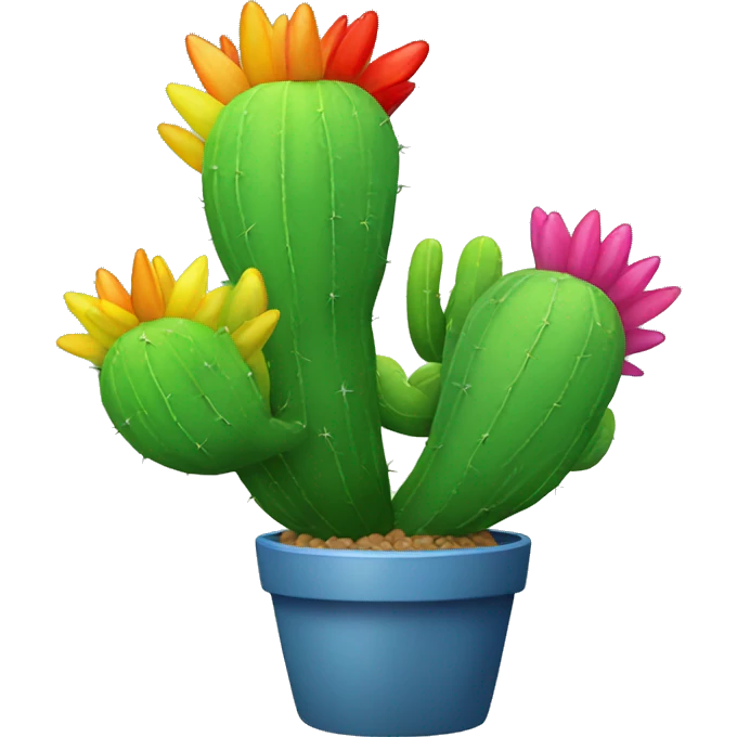 Rainbow cactus emoji