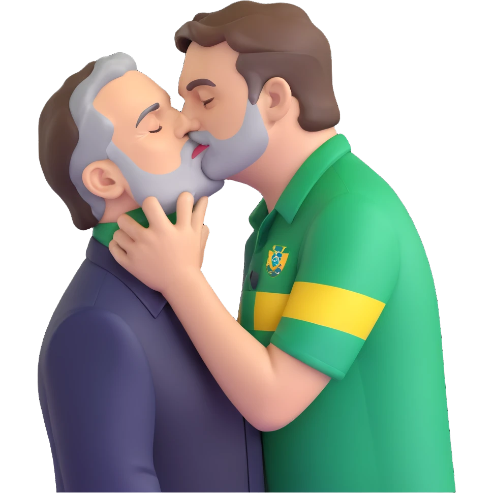 Presidente Lula do Brasil beijando o Bolsonaro emoji