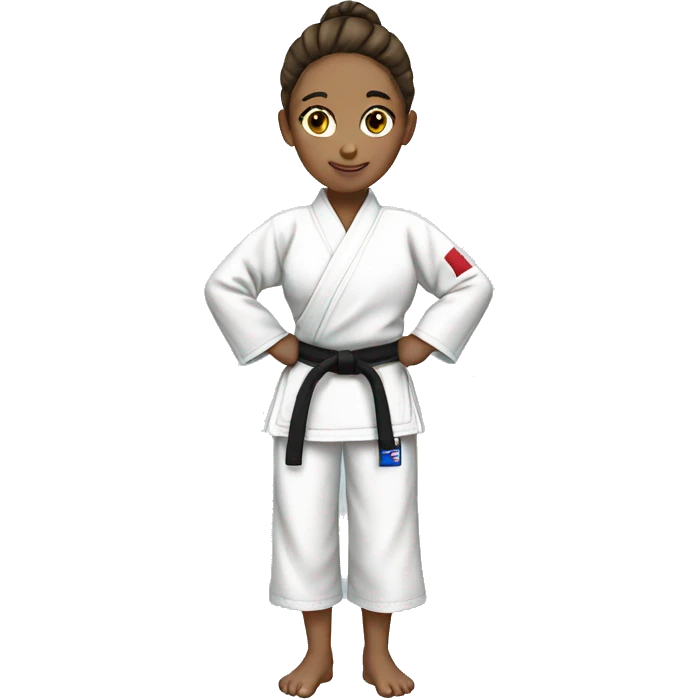 judoka girl with white judogi emoji