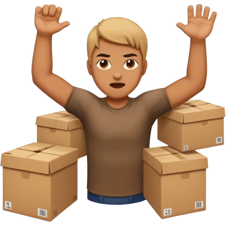 person throwing boxes aggressively emoji