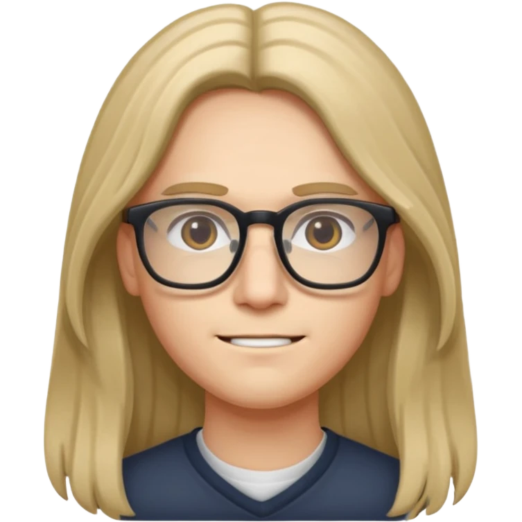 persona con cabello largo y lentes emoji