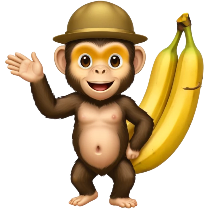 je veux un chimpanzé qui sort d'une banane emoji