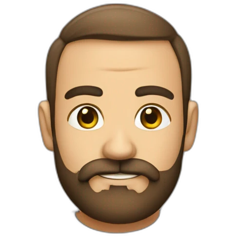 Calvo con barba y letras Tineo emoji