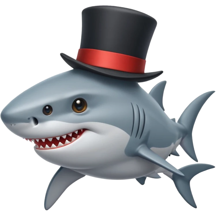 Shark with a top hat emoji