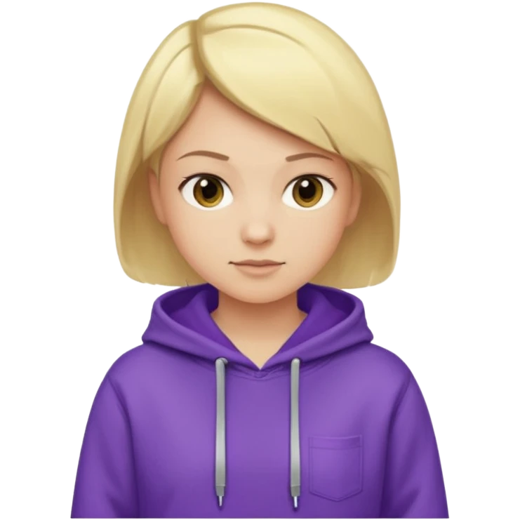 Crea un emoji de un electricista, chico rubio pelo corto hacia al lado, sin gafas, con sudadera morada y nombre empresa INDYDES emoji
