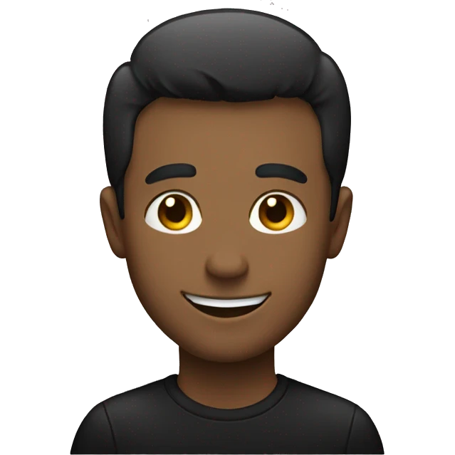 smiling guy in black shirt with little hair  emoji