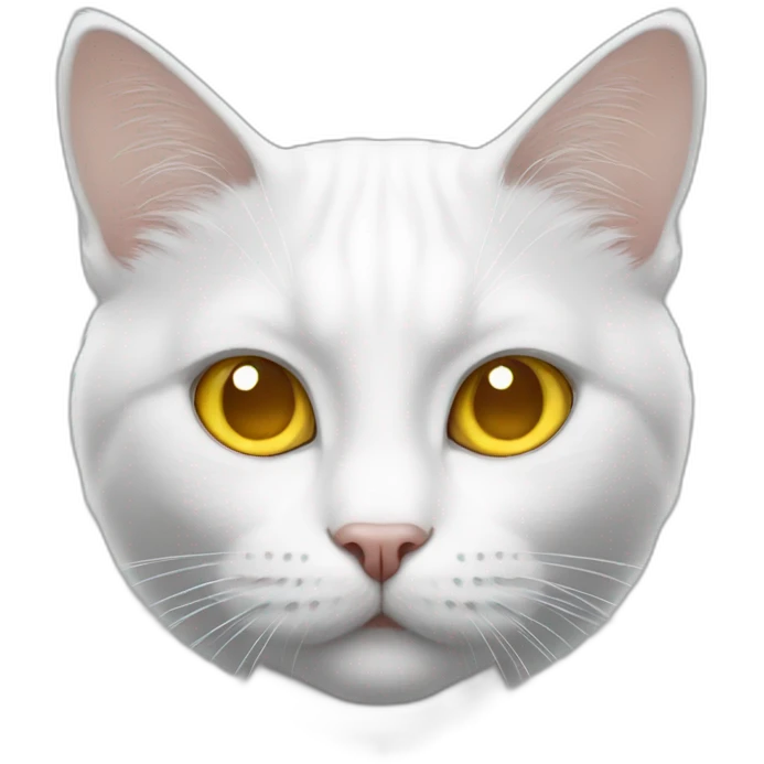 White cat with yellow eyes emoji
