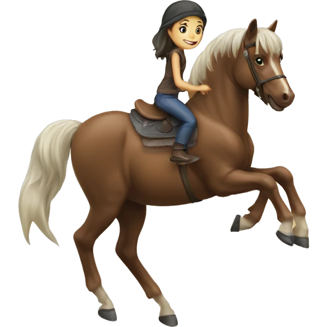 ragazza che cavalca un cavallo  emoji