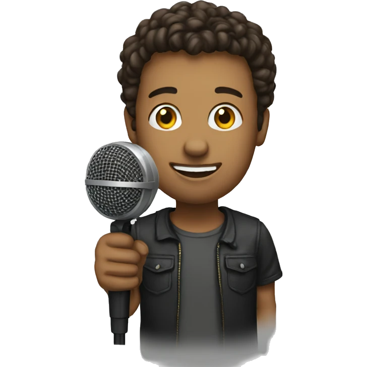 with mic emoji