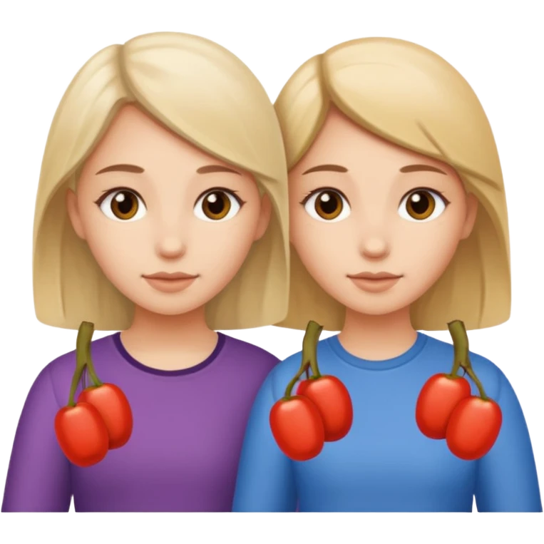 Two girls saying six seven emoji