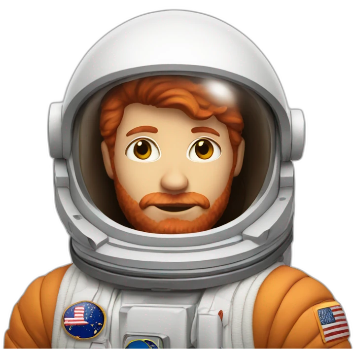 redheaded male astronaut visible face no beard emoji