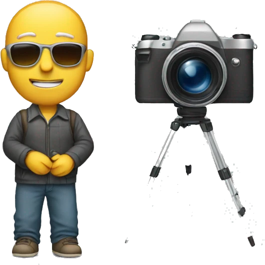 BLIND MAN whith photocamera emoji