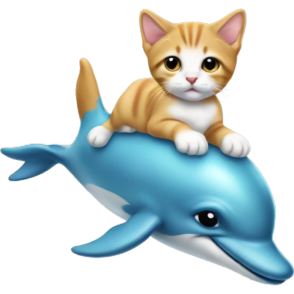 a kitten on a dolphin emoji