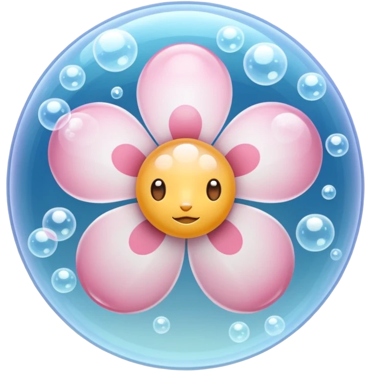 white sakura with a bubble texture emoji