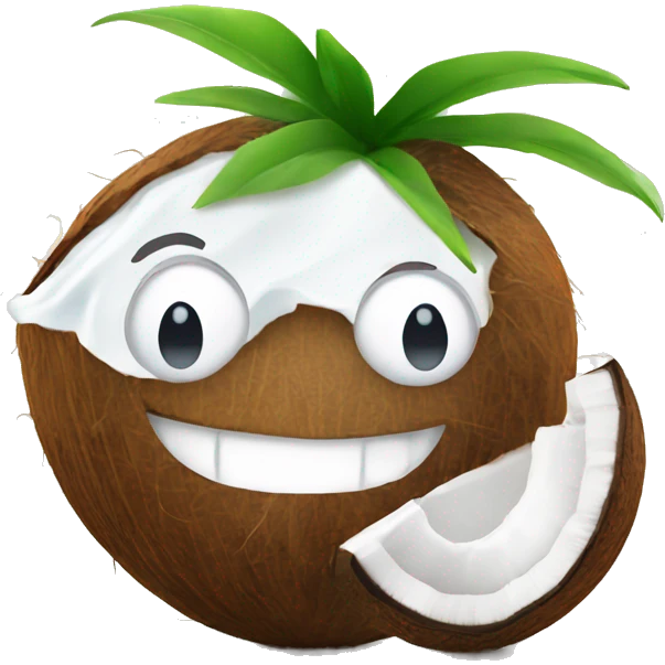smiling coconut in milk  emoji