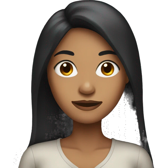 Woman with black long hair emoji