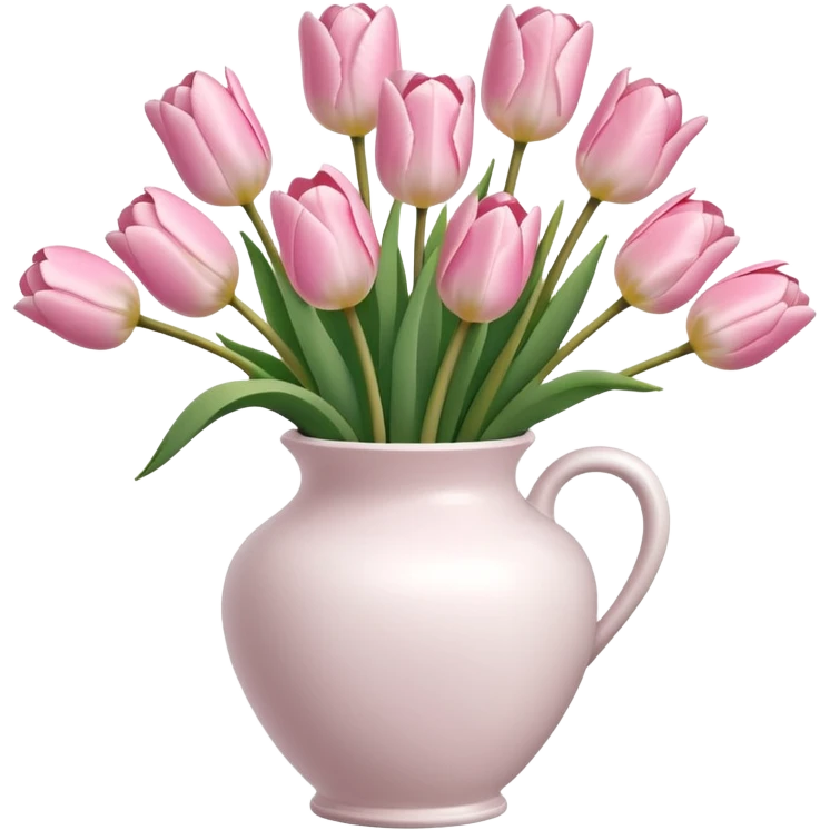 Light pink tulips in white vase emoji