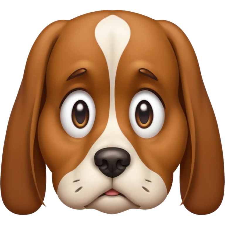 face of sad dog with big eyes emoji