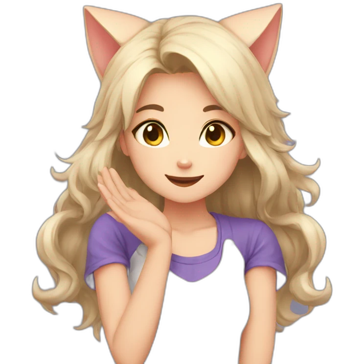 catgirl-receiving-headpats emoji