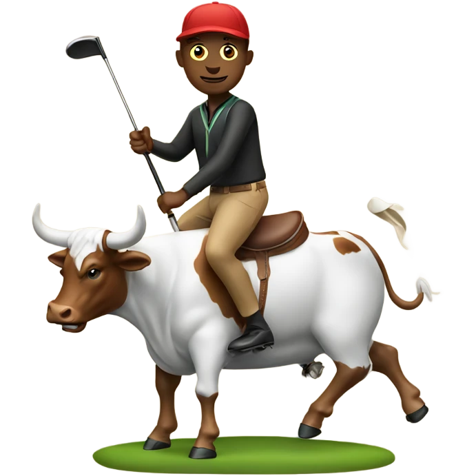 Golfer riding a bull emoji
