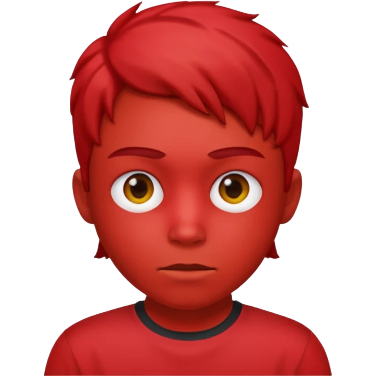 A person who has red shirt that says team coolkid with red skin emoji