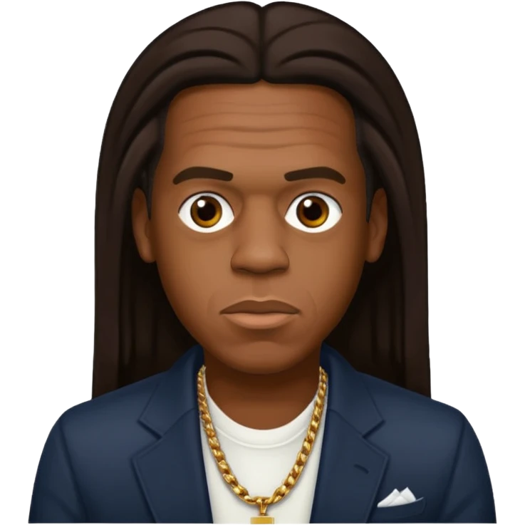 Jay-Z with dark brown long hair emoji