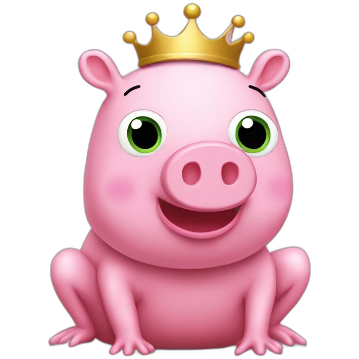 Peppa pig on a frog in mod emoji