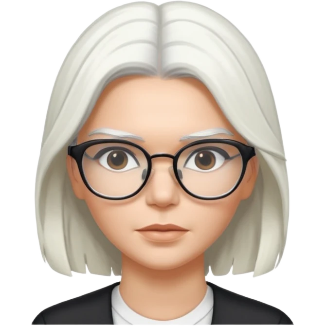 kendall jenner with white hair and glasses emoji