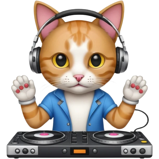 A cat as a dj emoji