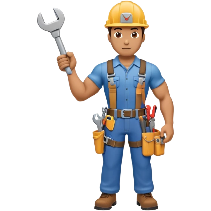 HVAC technician as an action figure logo emoji
