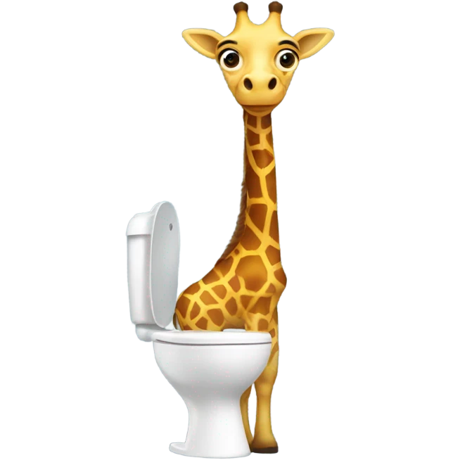 A giraffe with a toilet head  emoji