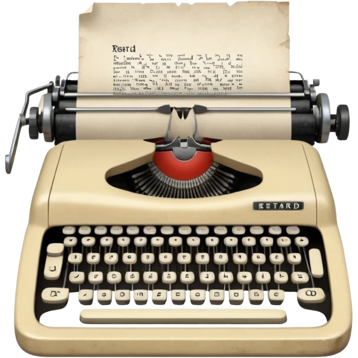 Typewriter with paper that says retard emoji
