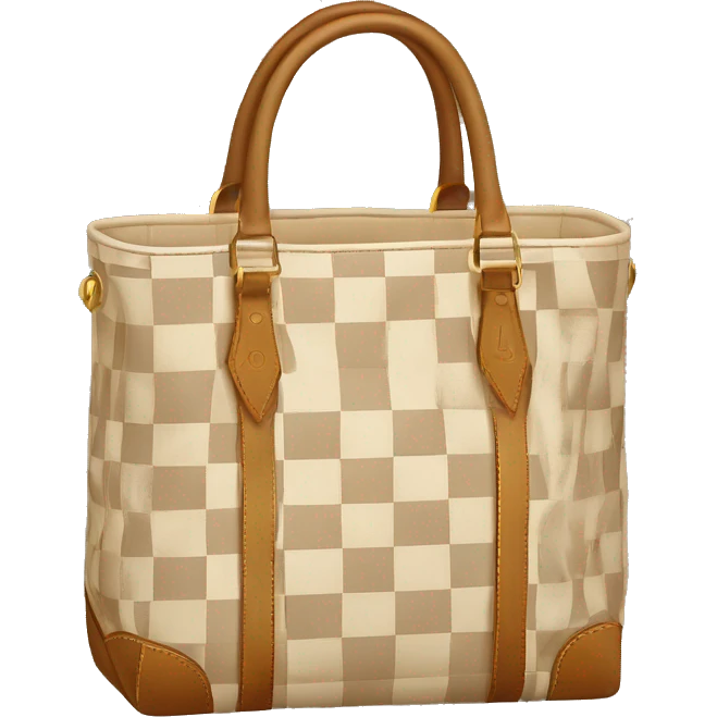 beige checkered louis vuitton tote emoji