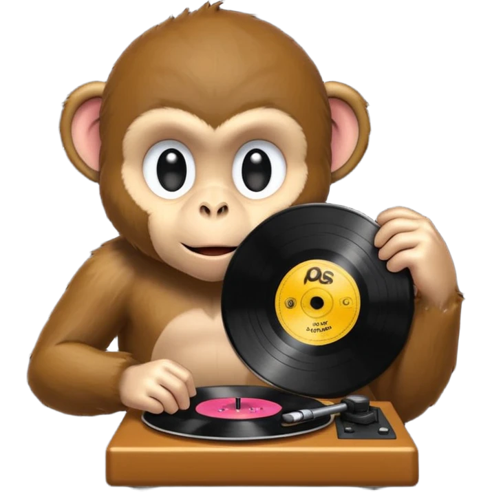 Monkey discovering vinyl  emoji