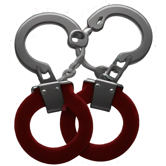 Dark red fuzzy handcuffs emoji