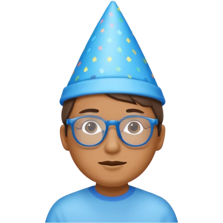 party blue hat bee with glasses emoji