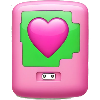 pink heart with a green battery inside  emoji