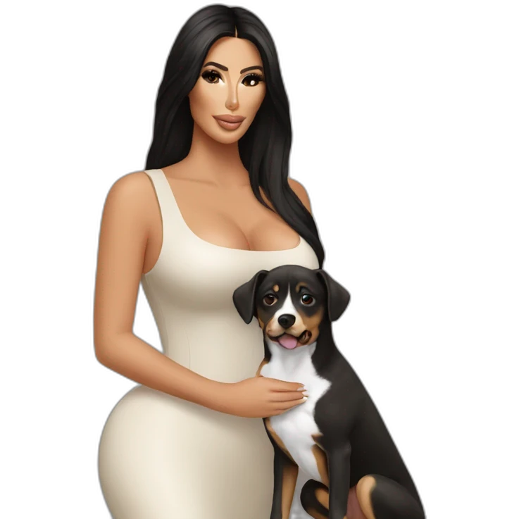Kim kardashian with dog emoji