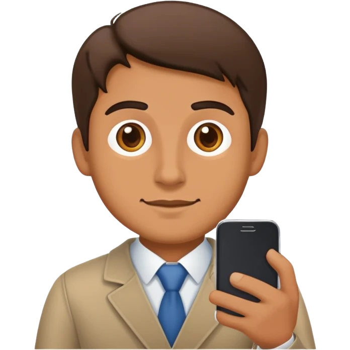 A man working with his smartphone emoji