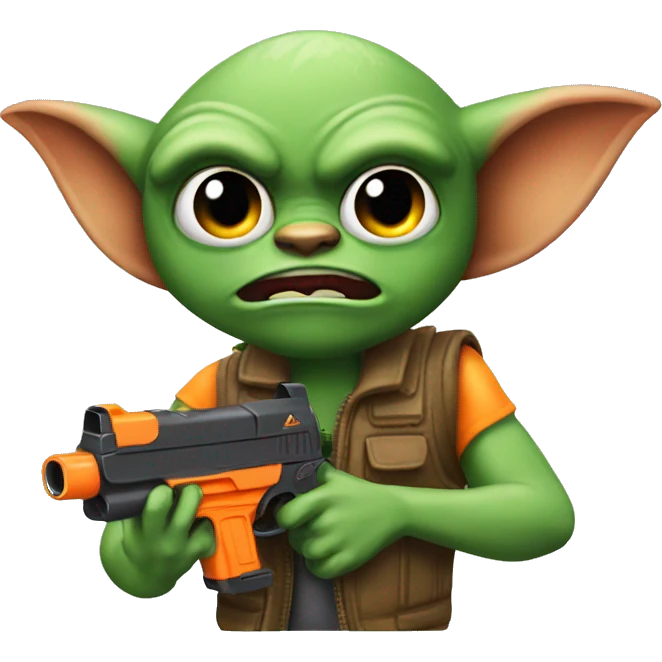 gremlin with nerf gun emoji